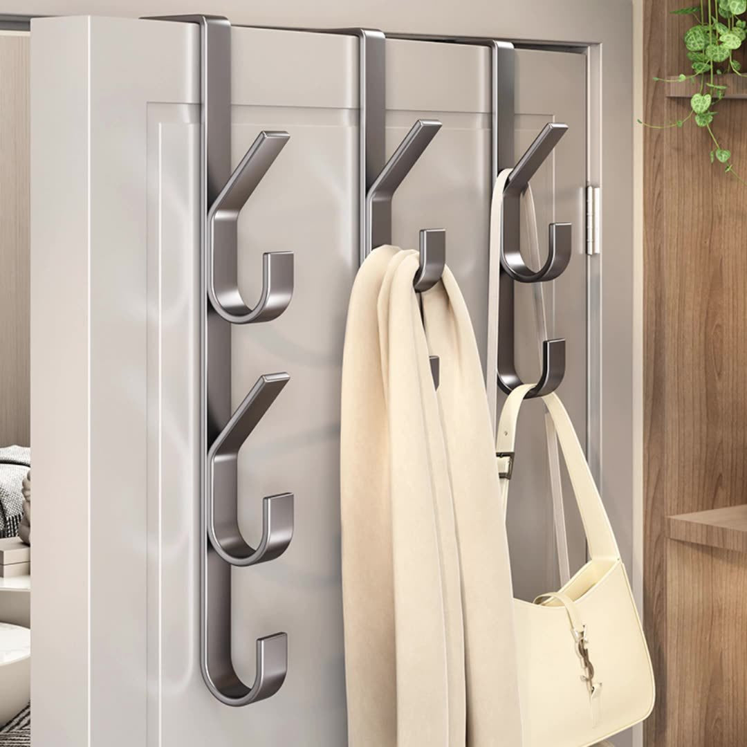 Over-the-Door Double Hook Hanger – No-Drill Space-Saving Organizer