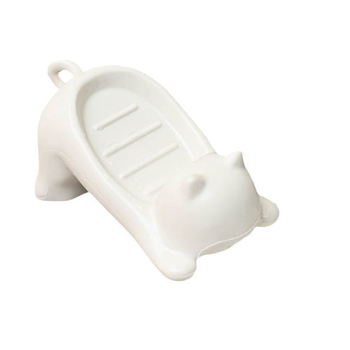 Cat-Shaped Self-Draining Soap Dish – Cute Sink Soap Holder