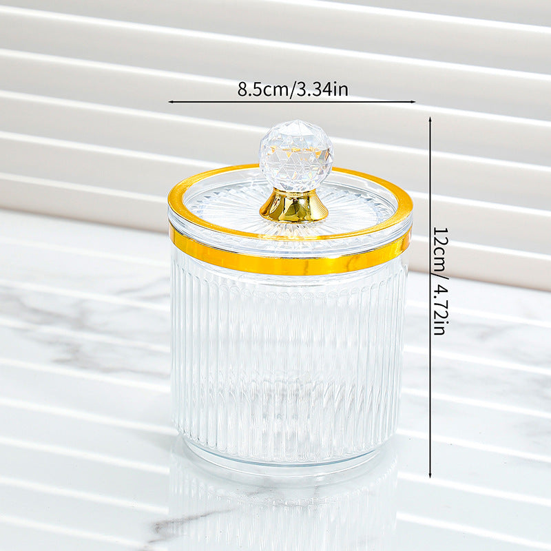 Bear-Top Ribbed Storage Jar with Lid