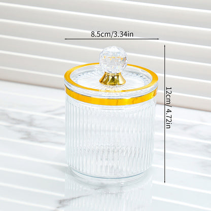 Bear-Top Ribbed Storage Jar with Lid
