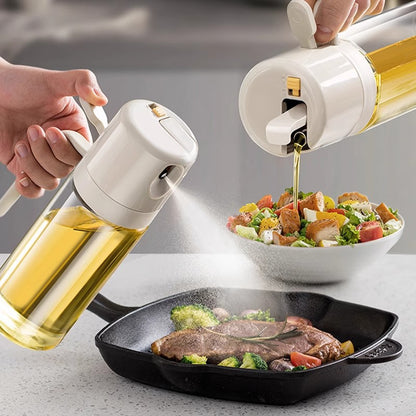 2-in-1 Oil Sprayer & Pour Dispenser – Kitchen Cooking Oil Bottle