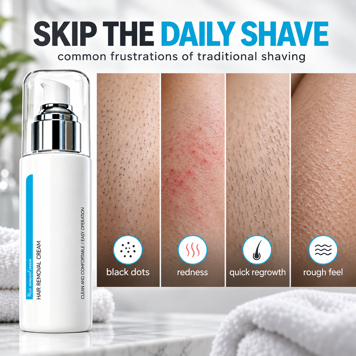 🎁Buy 1 Get 1 Free🥳2026 HOT SALE❄️🌸 Ice-Cooling Hair Removal Cream – instantly soothes sensitive skin. ✨