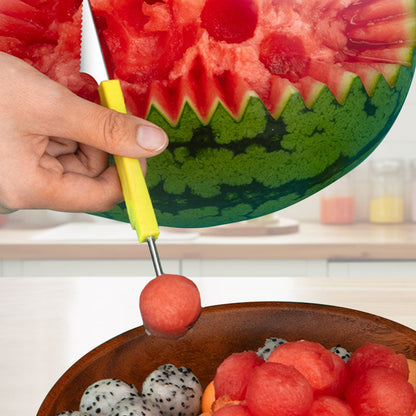🎁 BUY 1 GET 1 FREE 🍉3-in-1 Fruit Scoop Tool – Scoop, Carve & Create Perfect Fruit Balls with Ease ✨