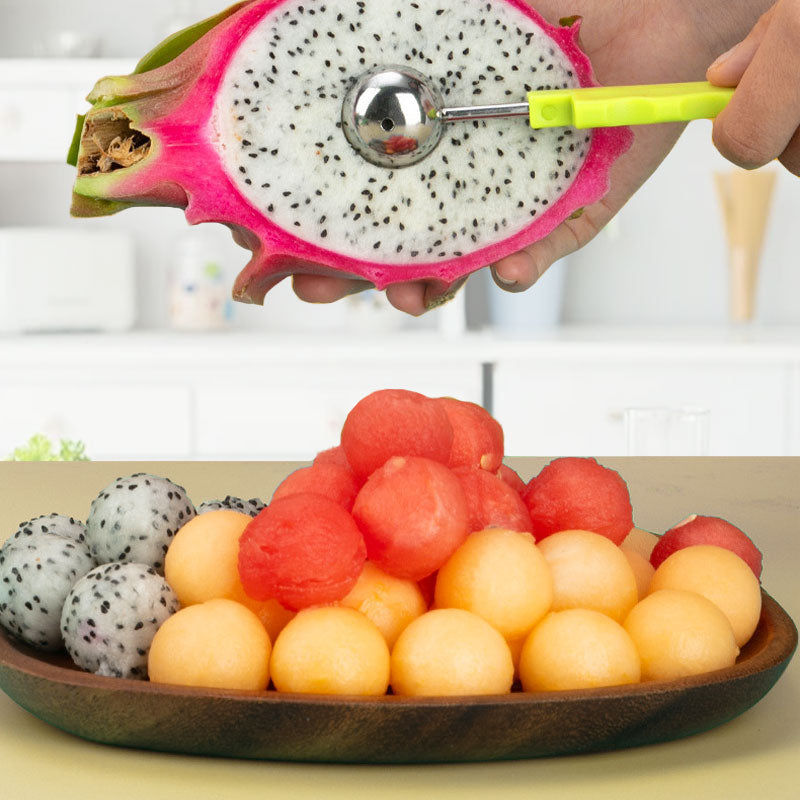 🎁 BUY 1 GET 1 FREE 🍉3-in-1 Fruit Scoop Tool – Scoop, Carve & Create Perfect Fruit Balls with Ease ✨