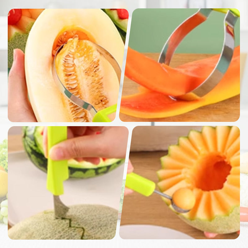 🎁 BUY 1 GET 1 FREE 🍉3-in-1 Fruit Scoop Tool – Scoop, Carve & Create Perfect Fruit Balls with Ease ✨