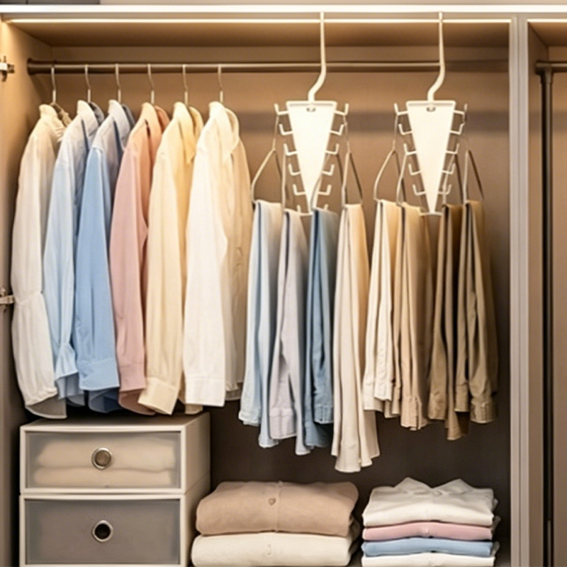 🔥 BUY 3 GET 5 FREE 👕Space-Saving Triangle Closet Organizer – 360° Rotating Multi-Use Hanger ✨