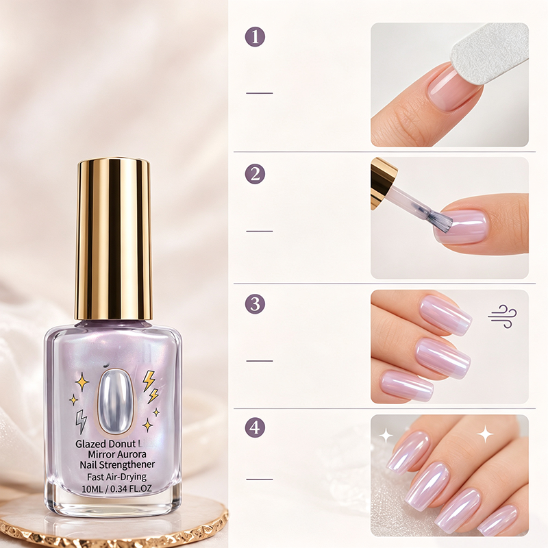 📢📢Buy 2 Get 1 Free 💜Lilac Glossy Mirror Nail Strengthener