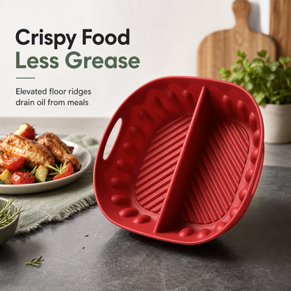 ⏳ LIMITED-TIME 50% OFF 🔥| Dual-Compartment Air Fryer Silicone Liner — Cook 2 Foods at Once, Less Mess & Easier Cleanup